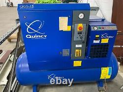 120 gallon 125 PSI 3 phase Quincy Compressor QGS-15