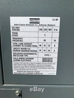 15 HP Atlas Copco Rotary Screw Air Compressor