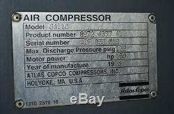 150 Hp Atlas Copco GA-110 Rotary Screw Air Compressor Skid Mnt'd Sound Enclosure