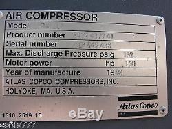 1998 Atlas Copco Model Ga110 /150hp Sound Proof Enclosure Air Compressor (oc152)