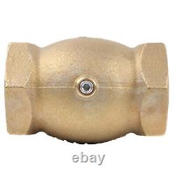 2 In Line Horizontal Check Valve Compressed Air Compressor WOG Solid Cast Brass