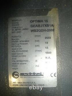 20 HP Air Compressor Mattei Optima 15 KW