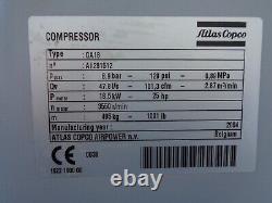 2004 Atlas Copco GA18FF 25 hp rotary screw air compressor with dryer Quincy Kaeser