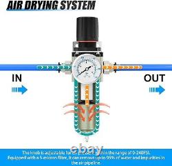 3/4 NPT Industrial Air Filter with Manual Drain and 5 Micron Particulate Filter