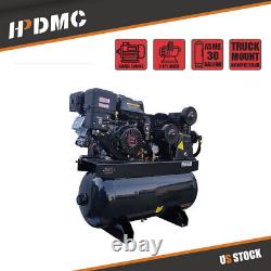 30 Gallon 420cc Horizontal Tank 13HP Gas Engine Air Compressor Two-Stage 24 CFM