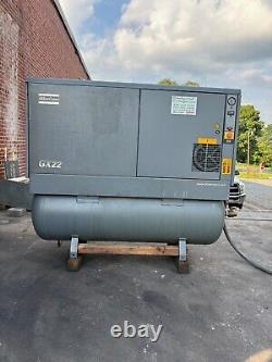 30 HP Atlas Copco GX22 rotary screw air compressor