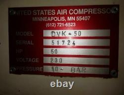 50hp US Compressor DVK50 240v 3 ph with Upright Aux Tank ONLY 7041 load hours