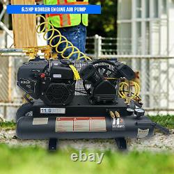 6.5 HP 9 Gal. Gas-Powered Portable Air Compressor Double Tank 125 PSI 12 CFM