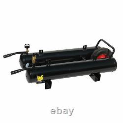 6.5 HP Portable Gas-Powered 9 Gal. Twin Stack Air Compressor 125 PSI Horizontal