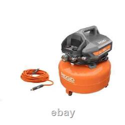 6 Gal. Portable Electric Pancake Air Compressor with 50 Ft. Lay Flat Air Hose
