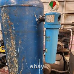 75hp leroi air compressor 460v with 500cfm air dryer and tank/2filter
