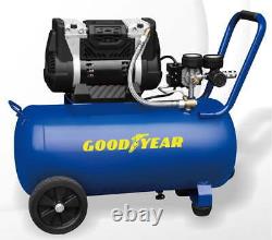 8 Gallon Quiet Oil-Free Horizontal Air Compressor Portable with Handle Wheels