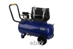 8 Gallon Quiet. Oil-Free Horizontal Air Compressor. Portable with Handle, Wheels