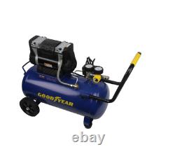 8 Gallon Quiet. Oil-Free Horizontal Air Compressor Portable withHandle and Wheels