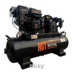 AGT 40 Gallon 2-stage Air Compressor 9HP OHV Engine Truck Mounted Horizontal Tan