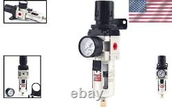 AW Series 1/4'' NPT Compressor Filter Regulator with Pressure Gauge & Bracket