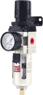 AW Series 1/4'' NPT Compressor Filter Regulator with Pressure Gauge & Bracket