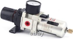 AW Series 1/4'' NPT Compressor Filter Regulator with Pressure Gauge & Bracket