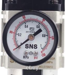 AW Series 1/4'' NPT Compressor Filter Regulator with Pressure Gauge & Bracket