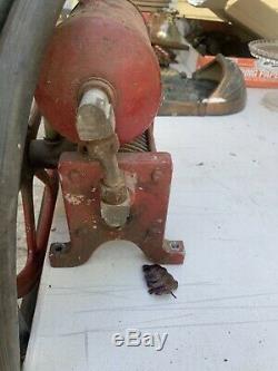 Antique Air Compressor Steampunk Machine Oiler & Flywheel Hit & Miss Works Great