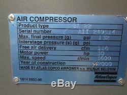 Atlas Copco Rotary Screw Air Compressor GA 22 132PSI 116CFM Air 30HP 3600RPM