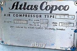 Atlas Copco air compressor 75HP 295 SCFM reciprocating (ID307)