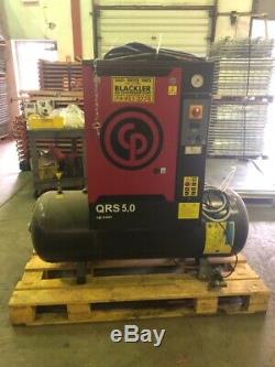 CP 5 HP 3-PHASE TANK MOUNTED ROTARY COMPRESSOR QRS 5.0HP-Chicago Pneumatic Used