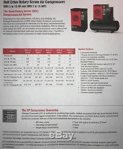 Chicago Pneumatic 3 HP Tank Mounted Rotary Compressor Qrs 3.0 HP