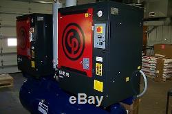 Chicago Pneumatic Air compressor Duplex 30 hp Rotary screwith w desiccant dryer