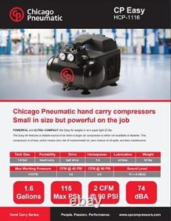 Chicago Pneumatic HCP-1116-1.5 HP 120 Volt Electric 1.6 Gallon Horizontal Air