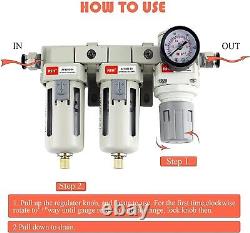 Comprehensive Pneumatic Tool Filter Regulator with Enhanced Air Quality Features