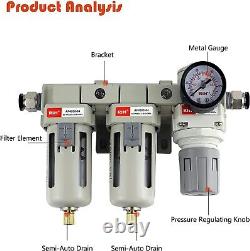 Comprehensive Pneumatic Tool Filter Regulator with Enhanced Air Quality Features