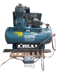 Curtis 10-HP 120-Gallon Two-Stage Air Compressor 230/460V 1760RPM Pre-Owned