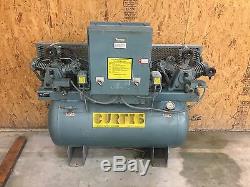 Curtis Duplex Tank Mounted Compressor 3 hp All Voltages Climate Control 11.3 CFM