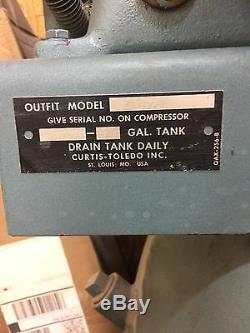 Curtis Duplex Tank Mounted Compressor 3 hp All Voltages Climate Control 11.3 CFM