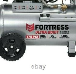 Fortress 10 Gallon Air Compressor Ultra Quiet Serie Horizontal 175 PSI Auto Shop