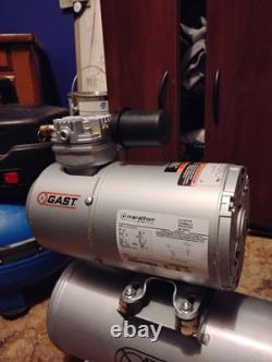 GAST 2 Gallon Compressed Air Tank System 1HAB-11T-M100X Compressor 1/6 HP