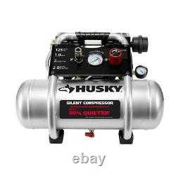 Husky 125 PSI 2 Gallon Oil Free Reduced Noise Electric Air Compressor Long Life