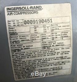 INGERSOLL-RAND 120gal HORIZONTAL AIR COMPRESSOR 30HP #3000E30 100 cfm