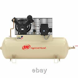IR Type-30 Reciprocating Air Compressor 15 HP 200V 3 Phase 120 Gal Horizontal
