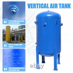 Industrial Air Compressor Receiver Tank Vertical Horizontal ASME 260 Gallon