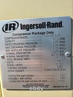 Ingersoll Rand SSR-EP125 125 HP 571CFM Air Compressor Skid +TS700 Dryer +Tank