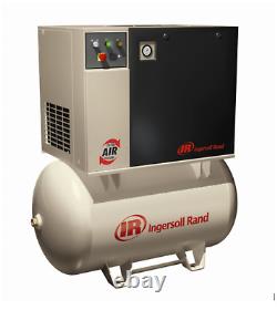 Ingersoll Rand rotary screw type air compressor model UP6-15C-150, 15 HP 20 hour