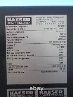 KAESER ABT105 REFRIGERATED AIR DRYER 2019 Kaeser SFC55T 75 hp air compressor