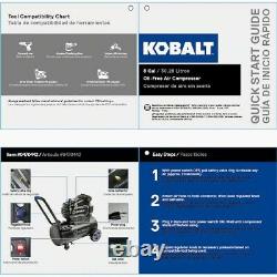 Kobalt 8-Gallon Single Stage Portable Electric Horizontal Air Compressor SALE