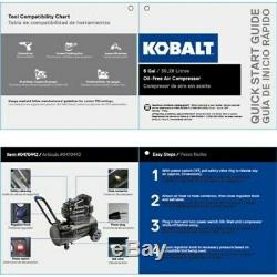 Kobalt 8-Gallon Single Stage Portable Electric Horizontal Air Compressor Wheels