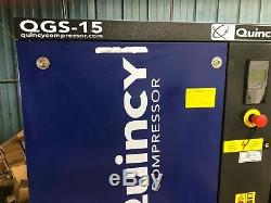 NEW 120 gallon 125 PSI 3 phase Quincy Compressor QGS-15 air dryer