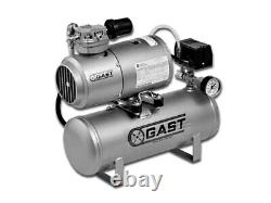 NEW! GAST 2 Gallon Compressed Air Tank System 1HAB-11T-M100X Compressor 1/6 HP