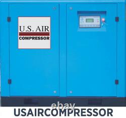 New 125 HP US AIR COMPRESSOR ROTARY SCREW VFD VSD with Trad'n Atlas Copco etc