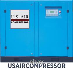 New 75 HP US AIR COMPRESSOR ROTARY SCREW VFD VSD with Trad'n Quincy Sullair etc